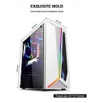 Gabinete Gamer Ruix White Artic Mid Tower Ventana Lateral RGB